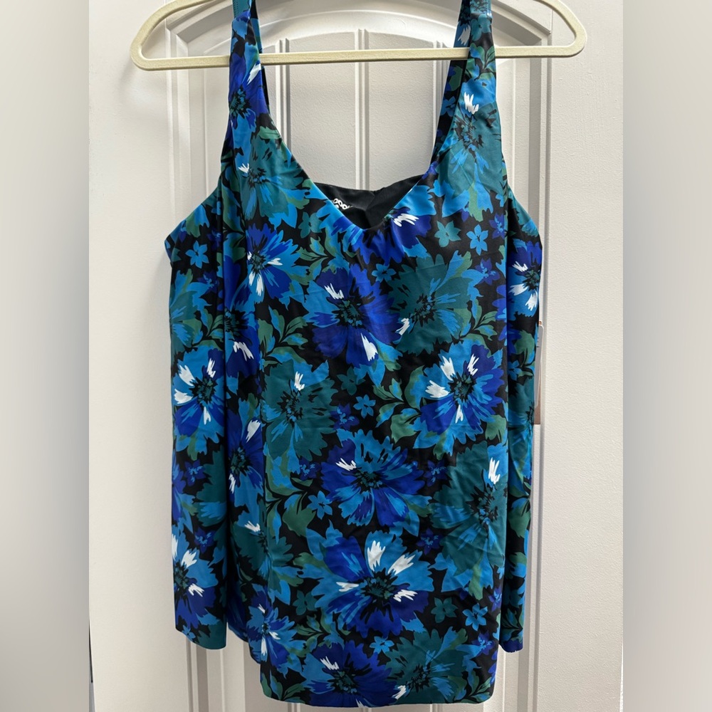 Blue & Teal Floral tankini top